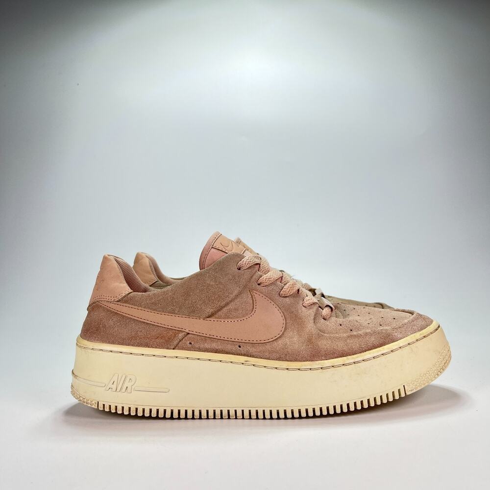 Nike Womens Suede Platform Sneakers in Blush Pink
